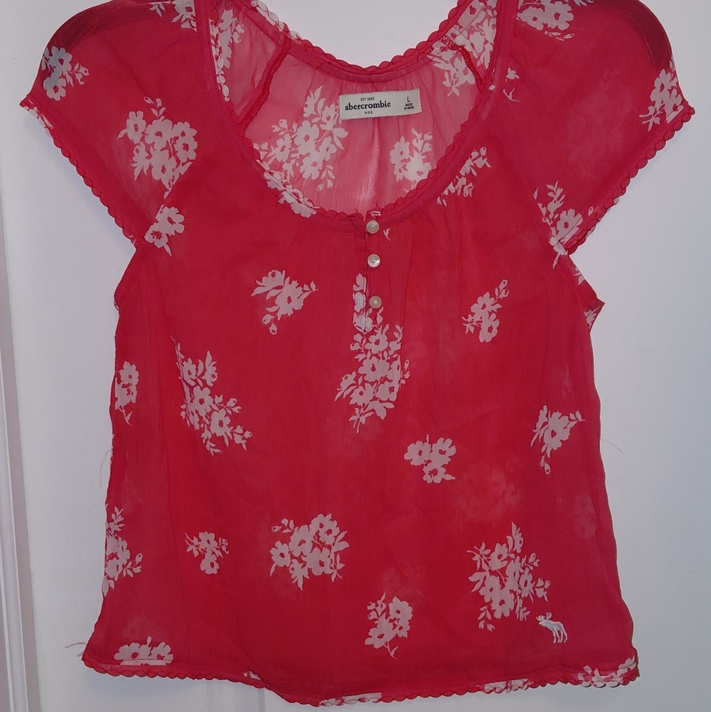 Abercrombie Kids Coral Pink Floral Camisole